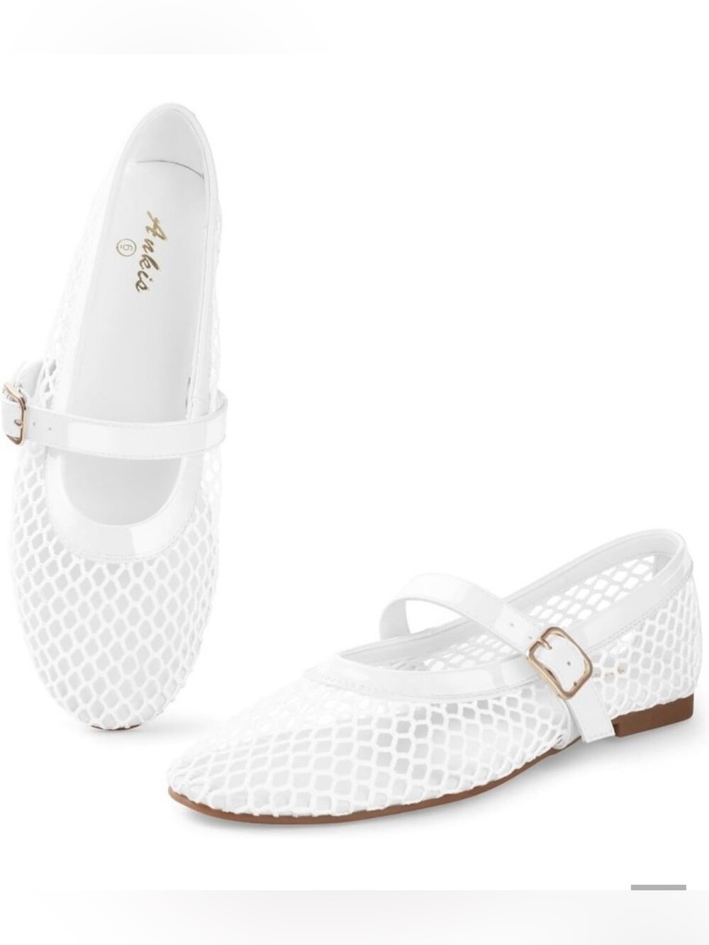Ankis Mesh Mary Jane Ballet Flats